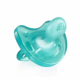 【chicco】舒適哺乳-矽膠拇指型安撫奶嘴-亮藍-6m+