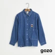 【gozo】MOMO獨家款★限量開賣 gozo三次方長袖牛仔襯衫(兩色)