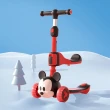 【Disney 迪士尼】3D米奇可折疊二合一兒童滑板車(學步車 兒童滑步車)