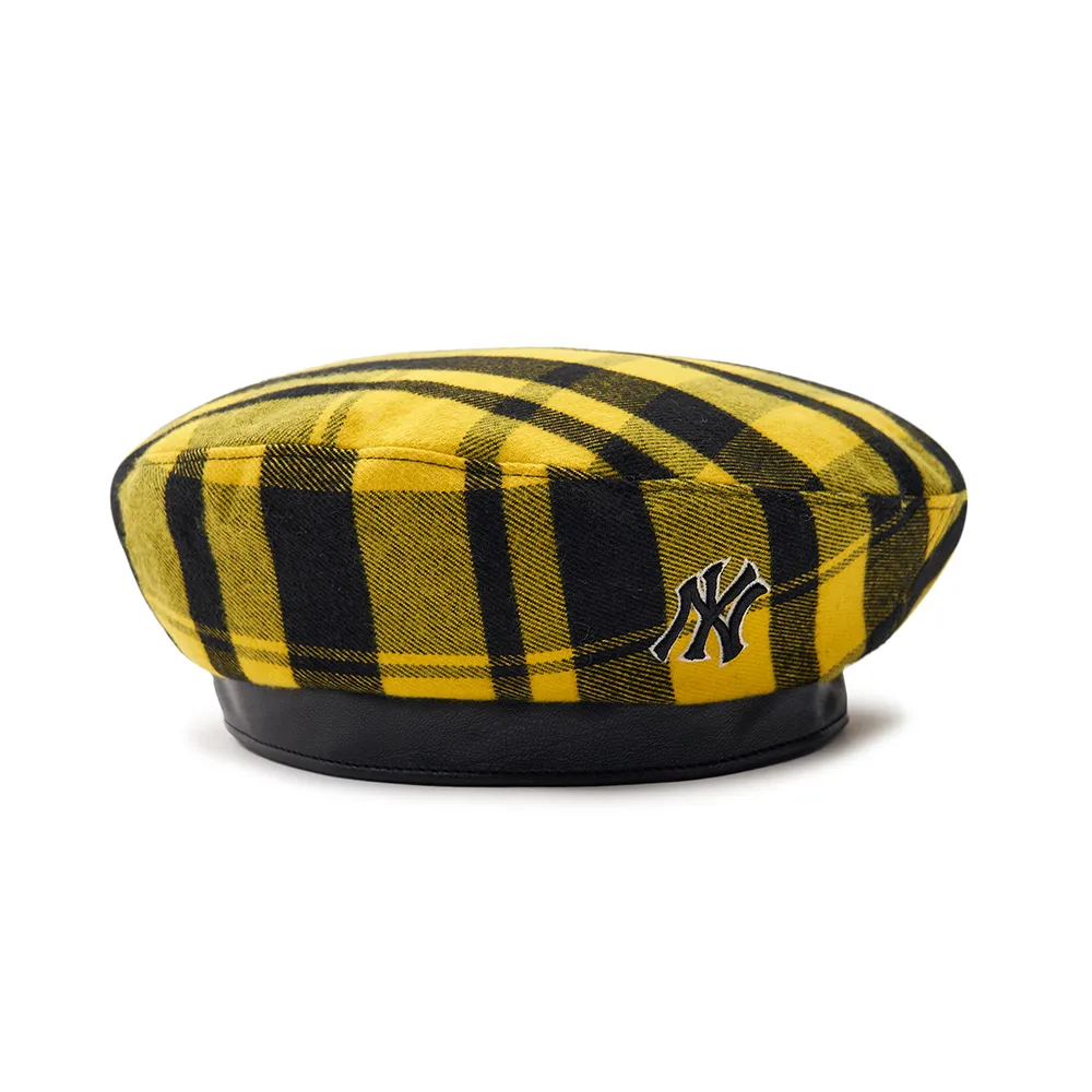 【MLB】童裝 貝蕾帽 童帽 CHECK系列 紐約洋基隊(7AHTK023N-50YES)