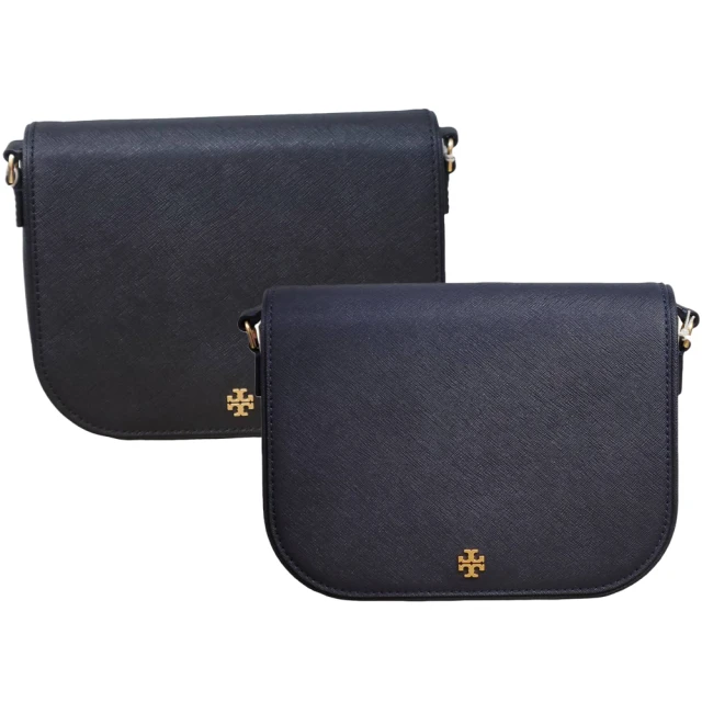 TORY BURCH TORY BURCH EMERSON 大款防刮皮革馬鞍包 黑色 贈原廠防塵袋紙袋