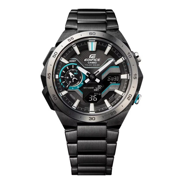 【CASIO 卡西歐】疾速奔馳風格數位指針潮流腕錶 綠 48.2mm(ECB-2200DD-1A)