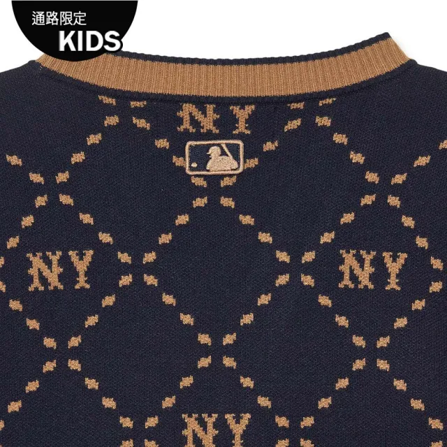 【MLB】童裝 針織衫 MONOGRAM系列 紐約洋基隊(7AKCMD134-50NYD)