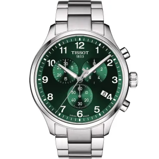 【TISSOT天梭 官方授權】韻馳系列 XL 三眼計時碼錶腕錶-45mm 父親節 送禮首選(T1166171109200)
