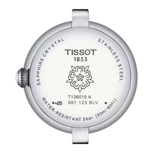 【TISSOT 天梭】官方授權 BELLISSIMA 珍珠母貝羅馬石英女錶-26mm 送行動電源 畢業禮物(T1260101611302)
