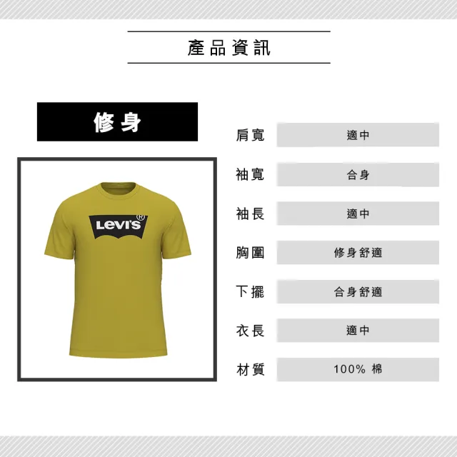 【LEVIS 官方旗艦】男款 短袖T恤 / 修身版型 / 經典Logo 橄欖綠 熱賣單品 22491-0699