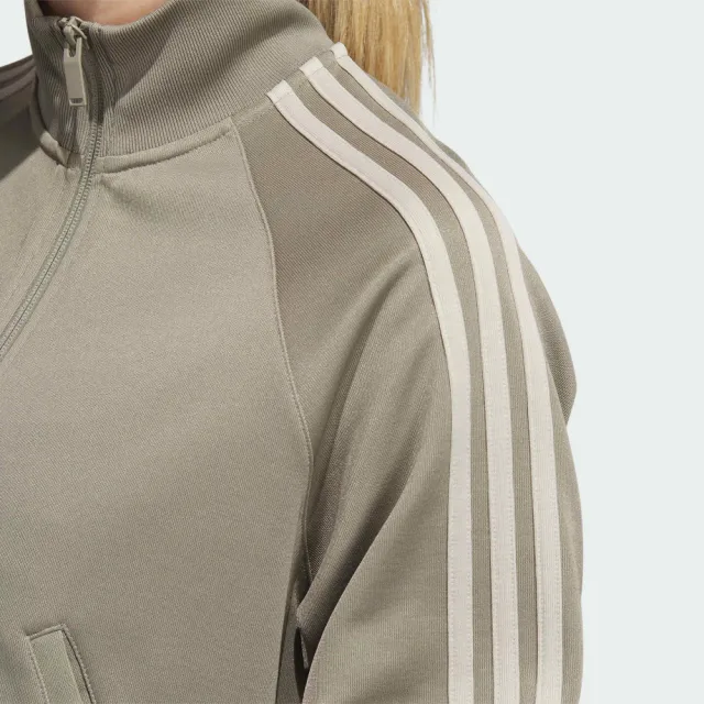 【adidas 愛迪達】外套 女款 運動外套 三葉草 亞規 OG WARM UP JKT 灰綠 IJ5229