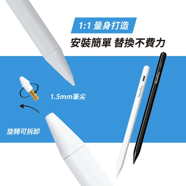 【NovaPlus】A5耐磨替換筆尖 適用NovaPlus Pencil A5(A5專用筆尖POM材質耐磨30公里)