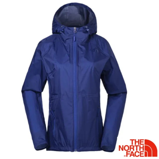 【The North Face】女款 防風防水透氣連帽外套.夾克/風雨衣(3CHS-ZDE 鳶尾藍 V)