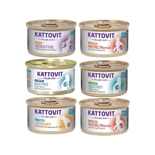 【Kattovit 康特維】德國貓咪處方食品貓罐 85g-12罐(副食 全齡貓 貓罐頭 腎臟 泌尿 低敏 腸胃)