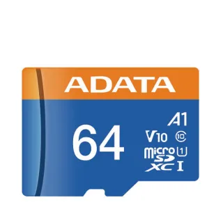 【ADATA 威剛】64G Premier microSDXC/SDHC UHS-I Class10 A1 V10(原廠終生有限保固)