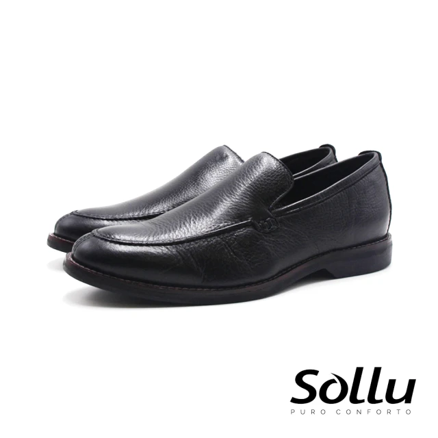 SAPATOTERAPIASAPATOTERAPIA Sollu 巴西專櫃 邊色縫線樂福皮鞋 男鞋(黑)