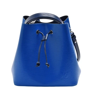 【Louis Vuitton 路易威登】M55935經典Neonoe MM系列EPI皮革束口肩/斜背水桶包(藍色)