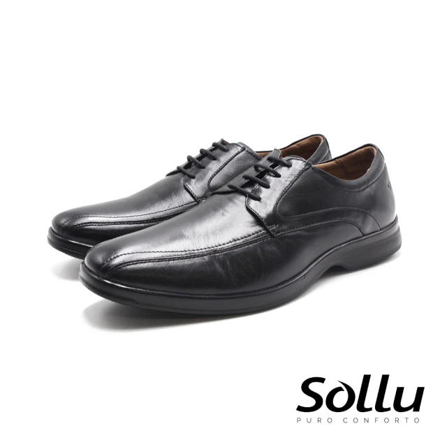SAPATOTERAPIASAPATOTERAPIA Sollu 巴西專櫃4孔雙線綁帶紳士皮鞋 男鞋(黑)