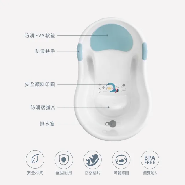 【PUKU 藍色企鵝】mini 初生 浴盆 20L(兩色)