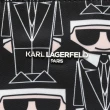 【KARL LAGERFELD 卡爾】滿版logo尼龍材質托特包(黑色)