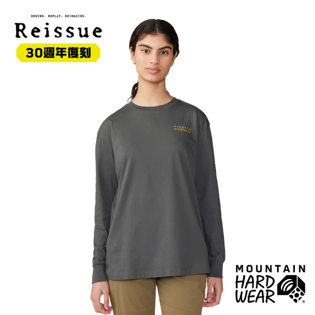 Mountain Hardwear Logo Landscape Boxy LS 30週年限定-復刻Logo長袖棉質T恤 女款 火山黑 #2042791