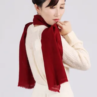 【BANNIES 喀什米爾圍巾】窄版素面｜酒紅(男女皆適用 親膚 不刺癢)