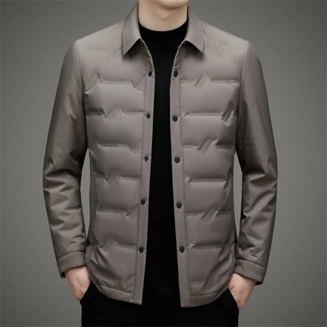 米蘭精品 羽絨外套 90%白鴨絨羽絨衣夾克(保暖防寒素色輕薄
