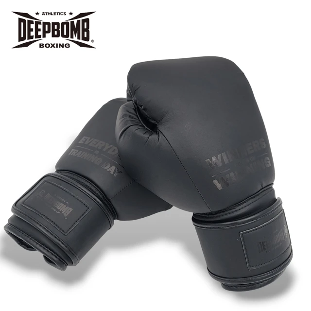 DEEPBOMB 文青系列拳套-黑色12-14oz(拳套 拳擊 泰拳 拳擊手套 黑色 沙包拳套 文青系列 12oz 14oz)