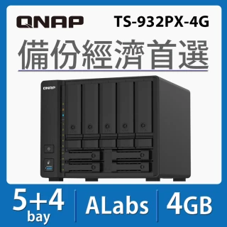 QNAP 威聯通QNAP 威聯通 搭希捷 4TB x2 ★ TS-932PX-4G 5+4Bay NAS 網路儲存伺服器
