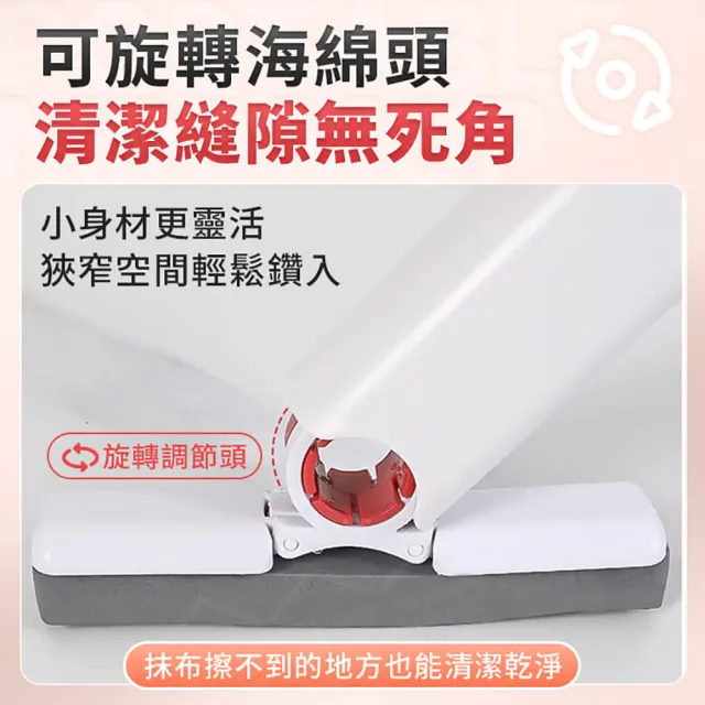 【JOHN HOUSE】迷你海綿小拖把 高效吸水 免手洗桌面拖把 玻璃擦 擦窗器(手持小拖把)