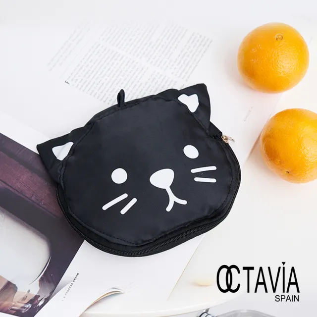 【OCTAVIA 8】OCTAVIA8 - 黑貓收納隨身購物袋- CAT黑(購物袋)