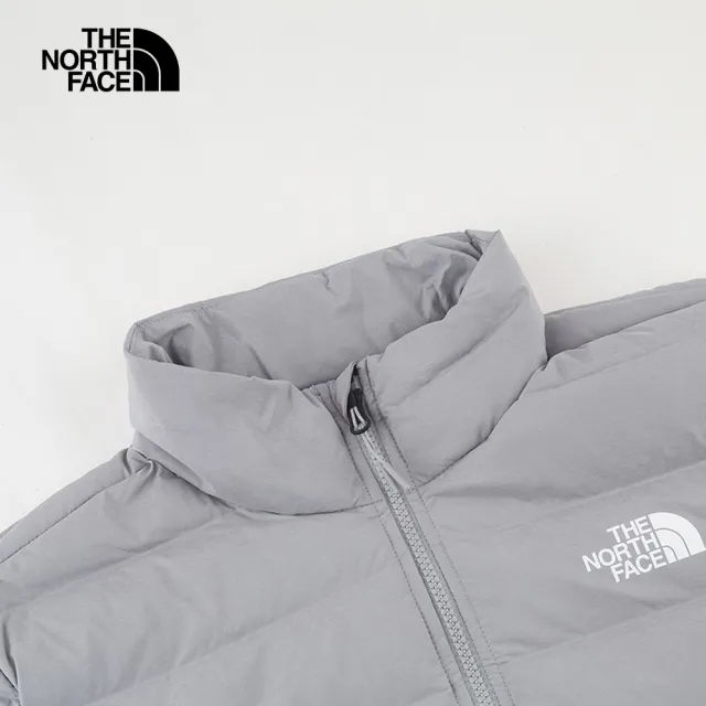 【The North Face 官方旗艦】北面男款灰色防潑水保暖可打包立領羽絨外套｜7W7QA91