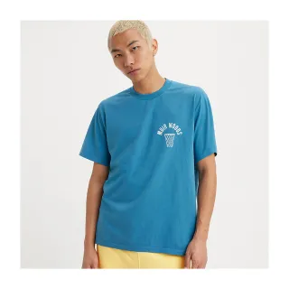 【LEVIS 官方旗艦】Gold Tab金標系列 男款 寬鬆版短袖素T恤 湖水藍 熱賣單品 A3757-0030