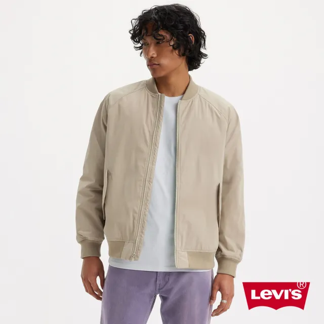 【LEVIS 官方旗艦】男款 鋪棉飛行外套 月岩灰 熱賣單品 A4418-0005