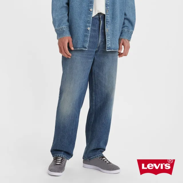 【LEVIS 官方旗艦】Silver Tab銀標系列 男款 廓形寬直筒牛仔褲 / 精工深藍染刷白 人氣新品 A3421-0004