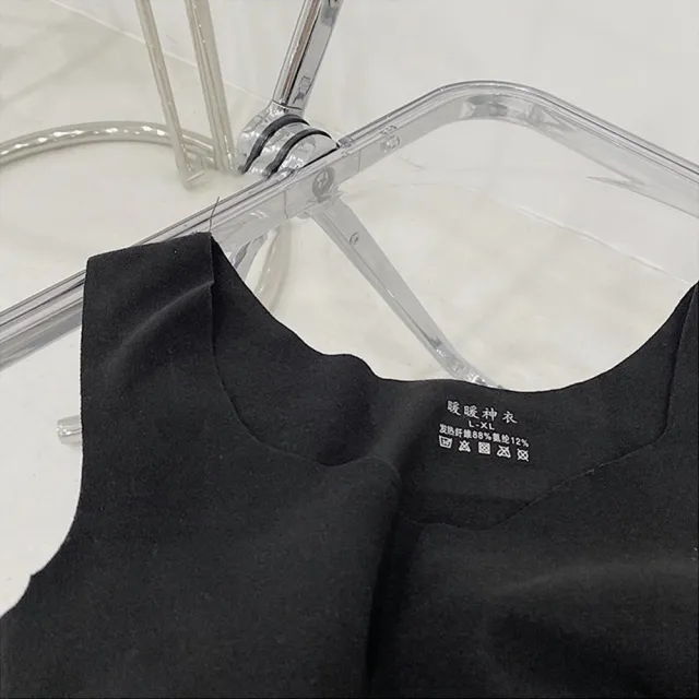【D.studio】韓版雙面絨U領暖暖背心(發熱衣保暖內衣上衣小可愛女裝 內刷毛衣服針織上衣保暖上衣 V172)