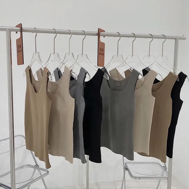 【D.studio】韓版雙面絨U領暖暖背心(發熱衣保暖內衣上衣小可愛女裝 內刷毛衣服針織上衣保暖上衣 V172)