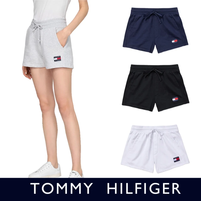 Tommy Hilfiger TOMMY 經典刺繡大Logo運動休閒棉短褲 休閒褲-女-多色組合(平輸品)