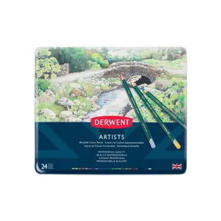 【Derwent 德爾文】ARTISTS高級油性色鉛24色-鐵盒裝