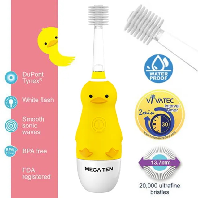 【日本Mega Ten】幼童電動牙刷+專用刷頭蓋(多款可選)