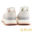 【ORIN】異材質拼接復古綁帶休閒鞋(米+棕)