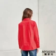 【MYSHEROS 蜜雪兒】純棉翻領襯衫 排釦小口袋刺繡裝飾 素色面料設計(紅)