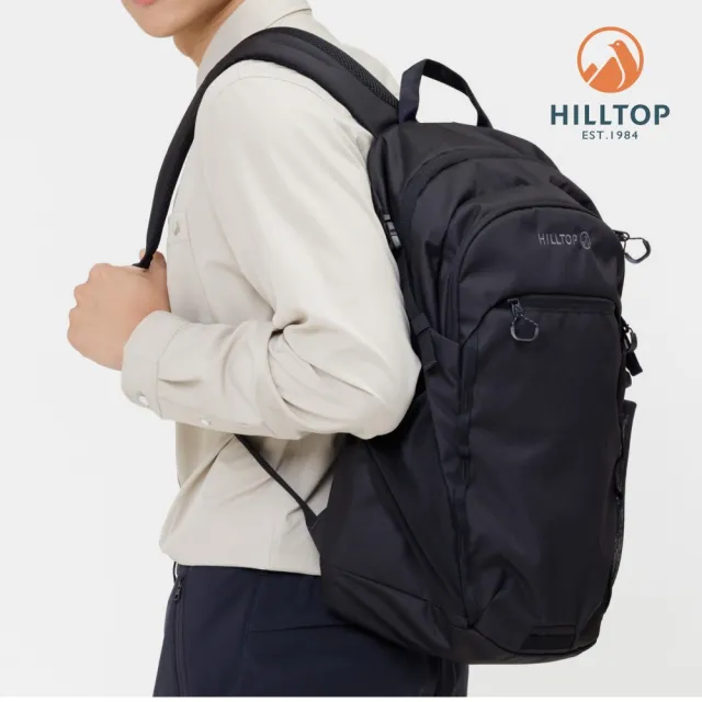【Hilltop 山頂鳥】防潑水24L 多功能後背包 黑｜PT28XXA9ECA0