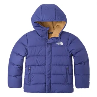 【The North Face 官方旗艦】北面兒童藍紫色防潑水舒適保暖連帽羽絨外套｜82XXI0D
