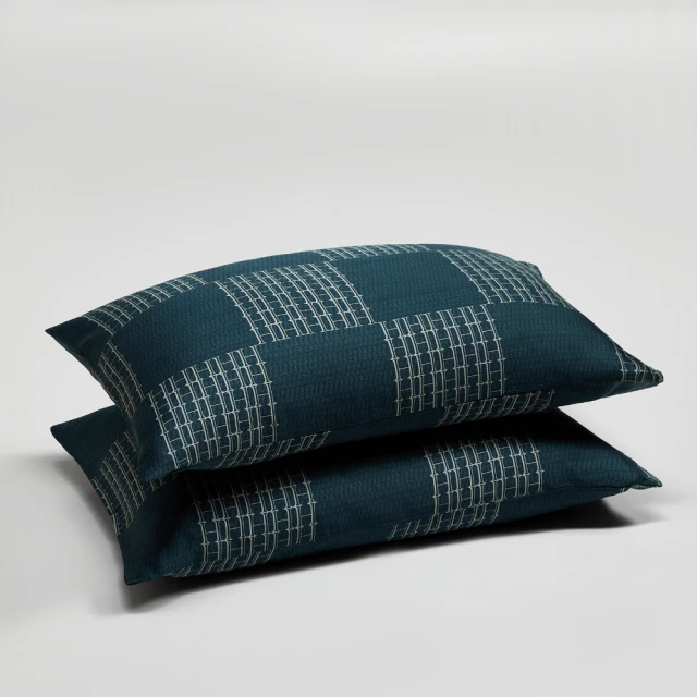 HOLA 自然針織條紋床包單人簡約灰湖綠品牌優惠