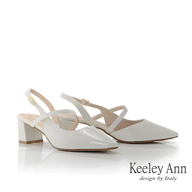 Keeley AnnKeeley Ann 繞帶漆皮後空跟鞋(米白色384063132)