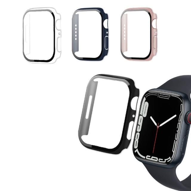 Apple Watch Series 9 8 7 41mm 全包覆 系列 9H鋼化玻璃貼 錶殼 一體式保護殼 