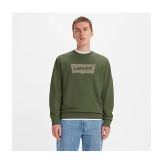 【LEVIS 官方旗艦】男款 標準版大學T / 經典Logo / 軍綠 熱賣單品 38423-0053