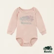 【Roots】Roots嬰兒-金蔥海狸系列 漸層海狸有機棉包屁衣(粉紅色)
