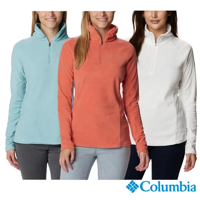 【Columbia 哥倫比亞 官方旗艦】女款-Glacial™半開襟保暖刷毛上衣(UAR11310/HF)