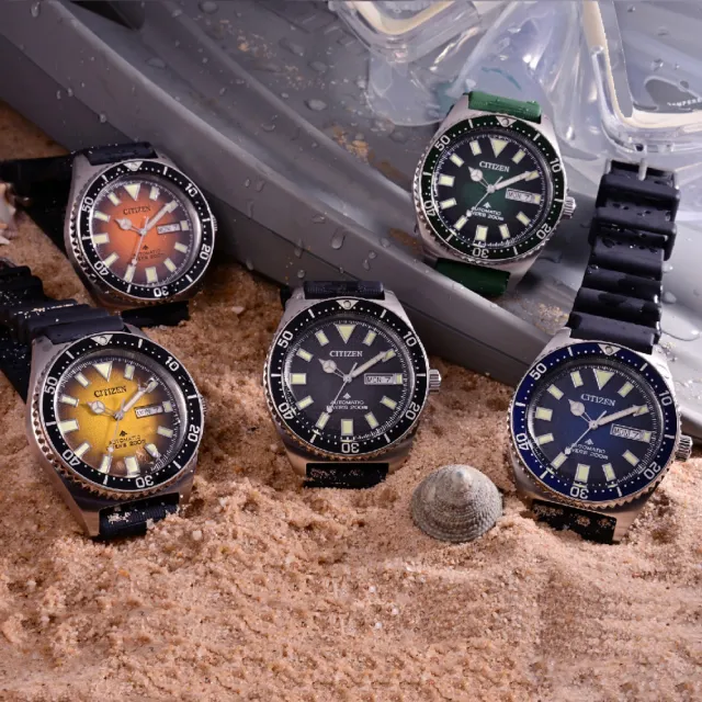 【CITIZEN 星辰】PROMASTER系列 Marine 防水200米 潛水機械腕錶 禮物推薦 畢業禮物(NY0129-07L)