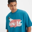 【LEVIS 官方旗艦】滑板系列 男款 重磅寬鬆版短袖T恤 / 街頭塗鴉印花 / 210GSM厚棉 藍 人氣新品 A1005-0016