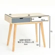 【YU Living 信歐傢居】北歐風雙抽書桌 二抽書桌(寬90cm/木紋+白+灰色)