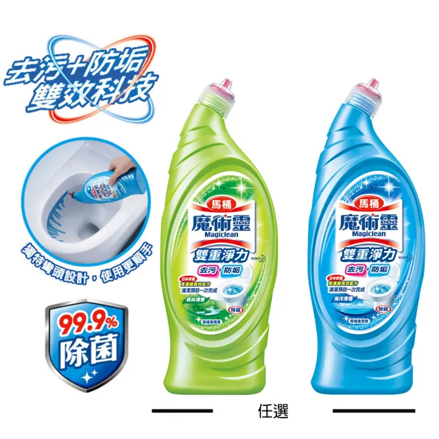 【魔術靈】雙重淨力馬桶清潔劑_650ml(海洋清香/森林清香)